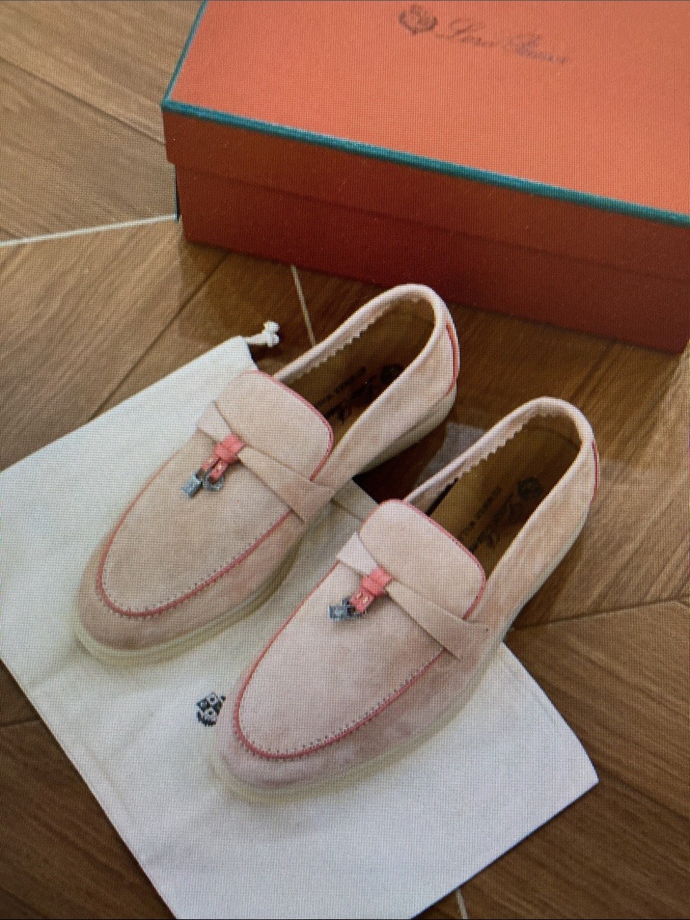 Loro Piana Pink Suede Tassel Loafers